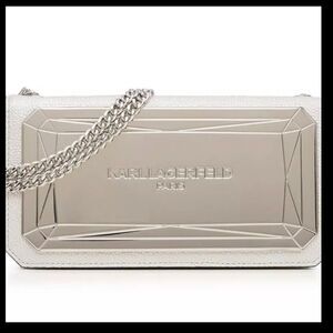 NEW! *Karl Lagerfeld Paris* Lafayette Leather Mirror Metal Hardware WOC